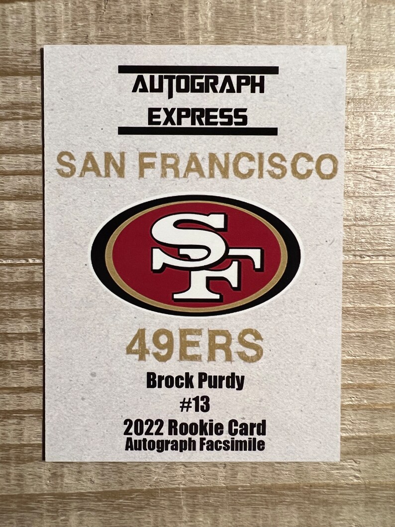 Brock Purdy 2022 Autograph Express Auto Facsimile Rookie Card Etsy