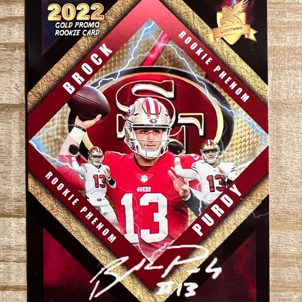 Brock Purdy 2022 Gold Lightning Promo Auto Facsimile Rookie Card San Francisco 49ers Mint Condition