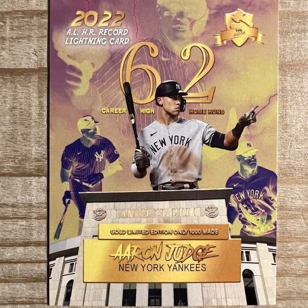 Aaron Judge 2022 A.L. Home Run Record 62 Generation Next Card New York Yankees Mint Condition