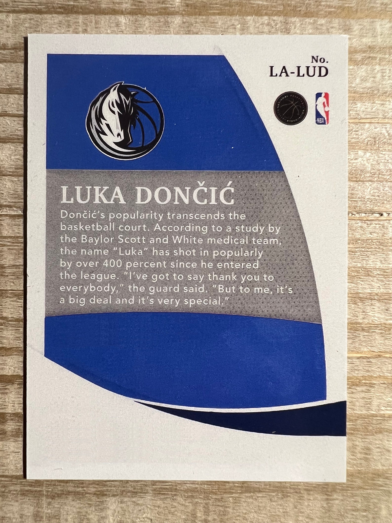 Facsimile Autographed Luka Doncic Dallas Blue Reprint