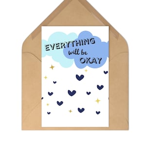 Tout ira bien Cartes postales 7 pcs, Cartes de positivité à envoyer à des amis, Cartes postales sur la santé mentale, Cartes de soutien moral