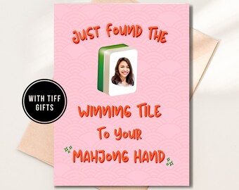 Custom Mahjong Valentines Card, Personalized Mahjong Tile, Card For Mahjong Players, Chinese Anniversary Cards, Chinese Couple Gifts