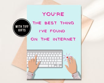 Online Dating Valentines Cards For Boyfriend, Internet Dating Cards, We Met Online Valentines Cards, Send Custom Valentines Cards