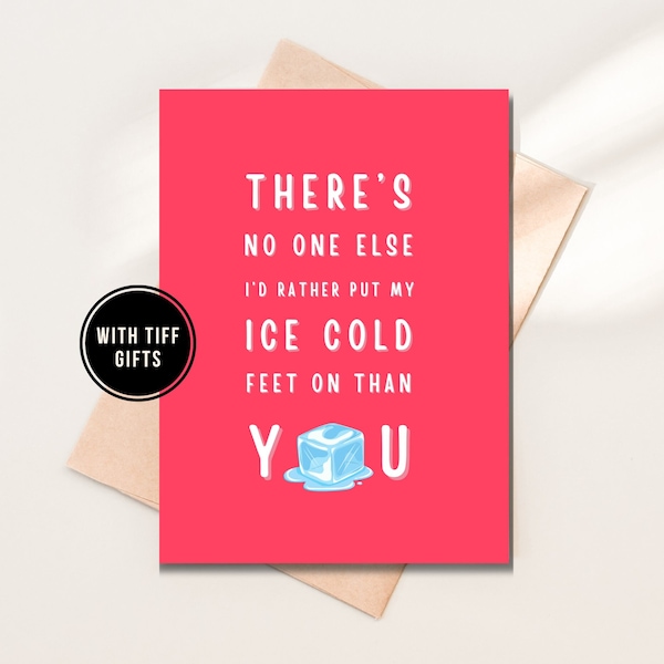 Funny Valentines Cards For Boyfriend, Ice Cold Feet Humor Cards, Humorous Bedroom Joke Cards For Him, Married Couples Valentines Card