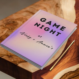 Diário noturno de jogo personalizado para meninas que gostam de jogar jogos de tabuleiro para a família, diário de lembrança para jogos de cartas, diário de pontuação