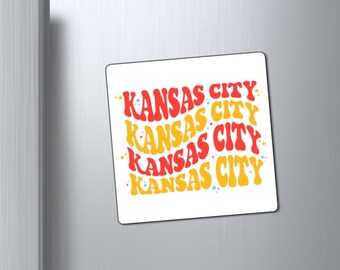 Kansas City Groovy Retro Magnet