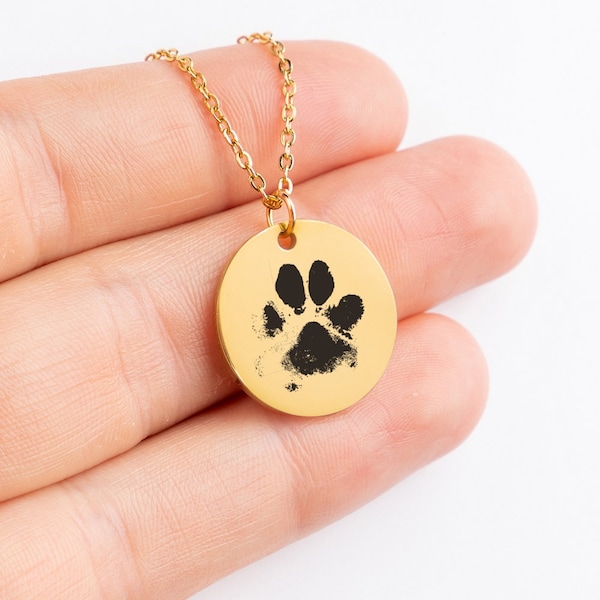 Custom Paw Print Necklace, Custom Nose Print Necklace, Pet Memorial Gift, Pet Adoption Gift, Anniversary Gift, Pet Lover Gift