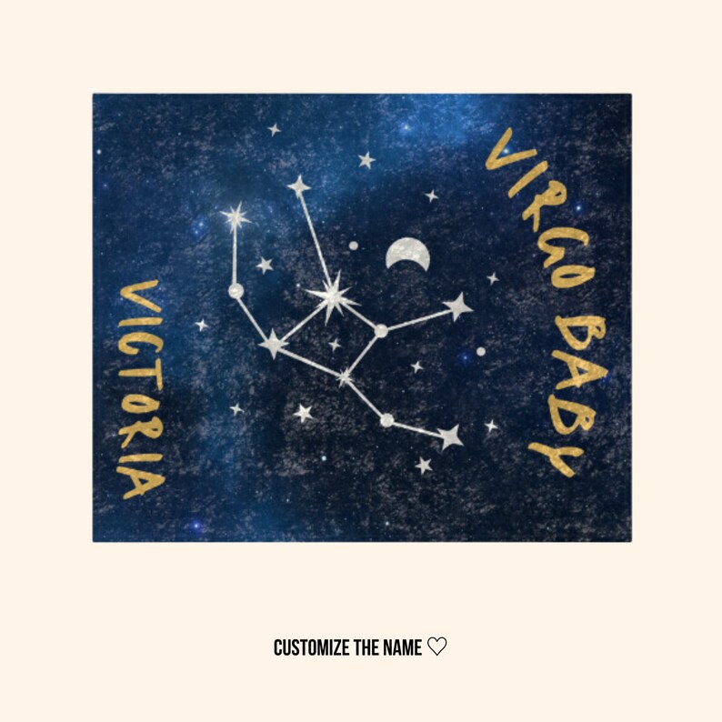 Custom Virgo Blanket for Kids or Adults, Personalized Virgo Baby Gifts