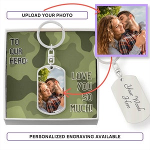 Custom Keychain for Army Boyfriend, Gift for Army Dad, Military Gifts for Veterans, Army Gifts for Army Friends