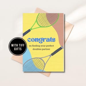 Tarjeta de boda de tenis para pareja, tarjeta de matrimonio de tenis, tarjetas de boda de jugador de tenis, tarjeta de aniversario de tenis, tarjeta de amor divertida de tenis