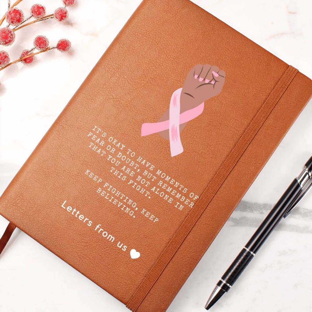 Letters to a Breast Cancer Fighter, Leather Journal, Breast Cancer Gift ...