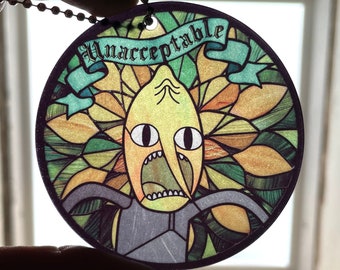 Lemongrab Unacceptable Adventure Time Suncatcher Car Charm 3” ACRYLIC Auto Rear View Mirror Ornament Lemon Grab Fan Gift