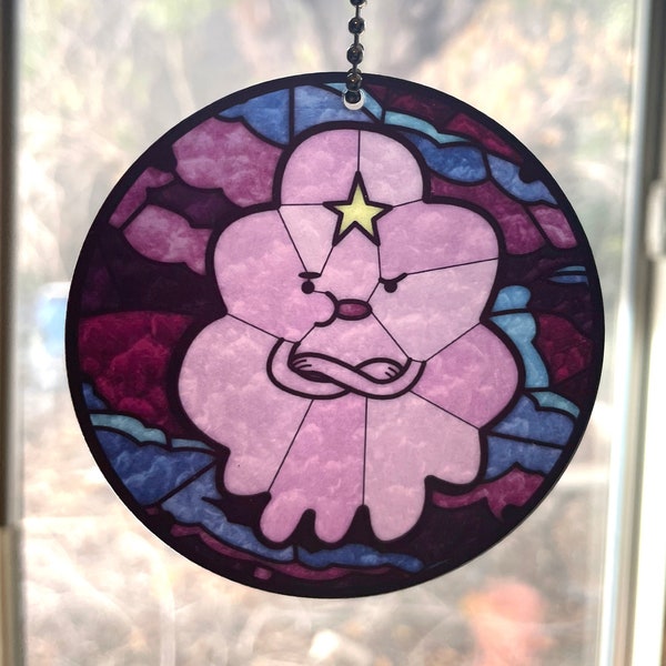LSP Lumpy Space Princess Suncatcher ACRYLIC 3” Car Charm - Adventure Time fanart auto charm for hanging rear mirror