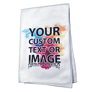 Custom Hand Towel Printed Personalized Microfiber Kitchen Towel -Your Own Photo, Text, Logo, Image, or Design! Housewarming Gift No Minimum!