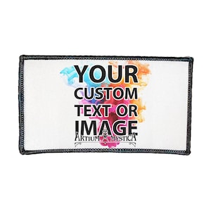 Custom Iron-On Patch Rectangle - Add Your Own Photo, Text, Logo or Design! Graphic Printed Gift No Minimum Order!