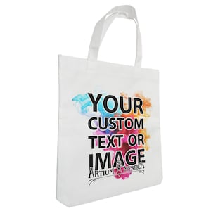 Custom Tote Bag Gift Accessory - Add Your Own Photo, Text, Logo or Design! Graphic Design Service Available for a Bespoke Personalized Gift