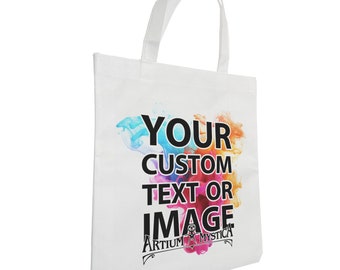 Custom Tote Bag Gift Accessory - Add Your Own Photo, Text, Logo or Design! Graphic Design Service Available for a Bespoke Personalized Gift