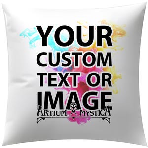 Custom 15x15" Square Pillow Case Covering Personalized Satin Polyester Pillowcase - Add Your Photo, Logo or Design! Printed Gift No Minimum!