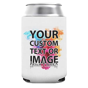 Custom Printed Can Bottle Cozy Personalized Regular Size Your Photo, Text, Team Business Logo or Design! Personalized Gift No Minimum Order!