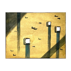 Golden Temple Wall - Surrealist Fantasy Painting Gold Original Painting on Canvas Art Original Artwork Canvas Painting Wall Art Home Decor