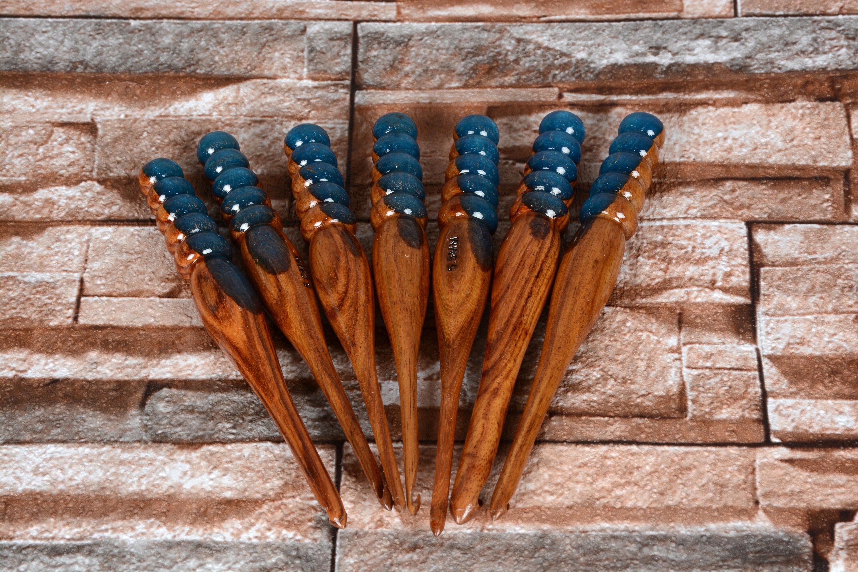 Handmade Clear Epoxy Resin Crochet Hooks Wooden Epoxy Mix Etsy