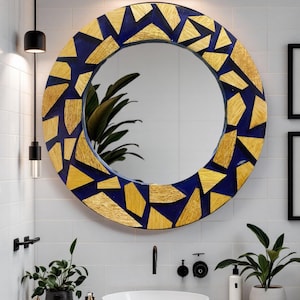 Handmade Wooden Resin Wall Mirror | Rustic Live Edge Home Decor | Unique Epoxy Mirror for Living Room, Entryway, or Bathroom