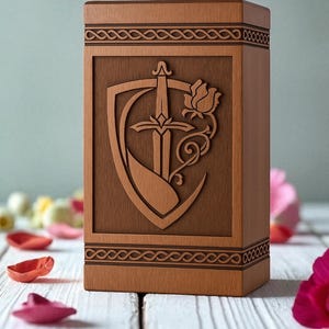 Personalized Wooden Cremation Urn Box: Custom Engraved Memorial Keepsake