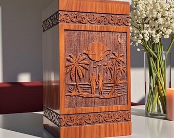 Engraved  Cremation Urn Box: Handmade Memorial Tribute