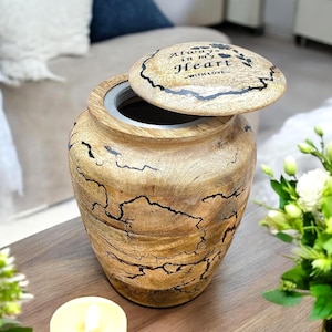 Custom Wood & Resin Urn Box – Unique Memorial Keepsake | Cremation Ashes Storage | Pet or Human Urn | Personalized Engraving luxury urn box