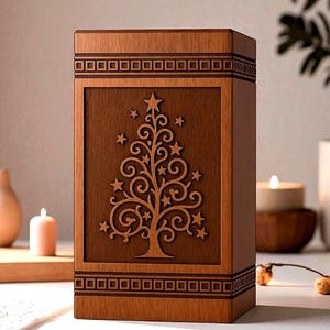Personalized Rosewood Cremation Urn: Engraved Memorial Keepsake Box