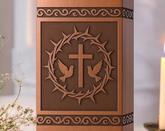 Handcrafted Rosewood Urn Box with Cross - Personalized Memorial Tribute