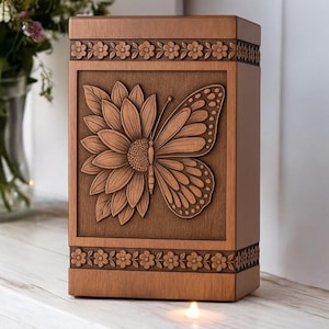 Personalized Wooden Urn Box for Ashes Custom Engraved Cremation Box – Human or Pet Memorial Keepsake Handmade Funeral Urn wood urn handmade