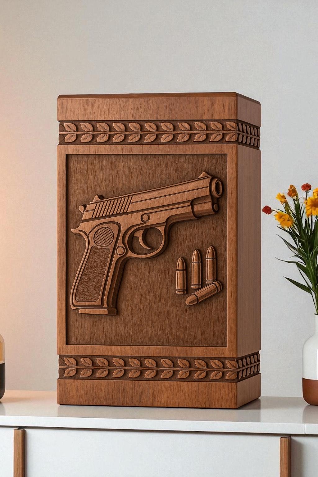 Engraved Rosewood Gun Urn: Personalized Memorial Keepsake Box - Etsy