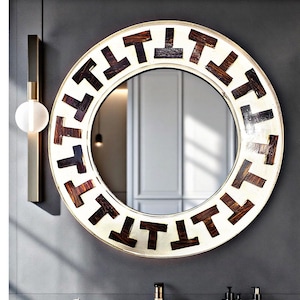 Handmade Wooden Resin Wall Mirror | Live Edge Epoxy Mirror | Rustic Home Decor | Boho Wall Art | Modern Bathroom or Entryway Mirror bedroom