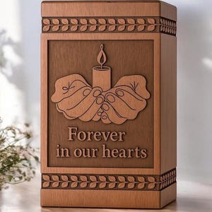 Custom Engraved Mango Wood Cremation Urn: Personalized Memorial Keepsake