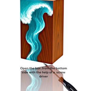 Handcrafted Rosewood Cremation Urn With Ocean Resin Inlay ...