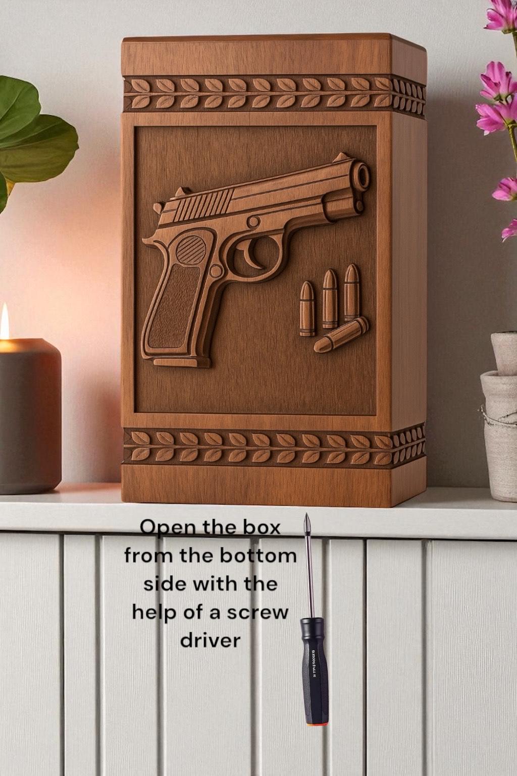 Engraved Rosewood Gun Urn: Personalized Memorial Keepsake Box - Etsy