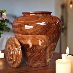 Personalized Rosewood Cremation Urn: Engraved Wooden Memorial Keepsake