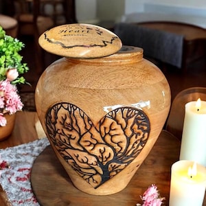 Handmade Wooden Resin Urn Box for Ashes – Personalized Memorial Keepsake | Rustic Cremation Box for Human or Pet Ashes | Custom  pet urn