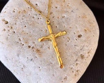 Gold Cross Necklace, Dainty Cross Necklace, Christmas Gift, Gift for Mom, Faith Cross Necklace, Unisex