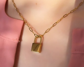 18K Gold Filled Lock Necklace - 18K Gold Filled Layering Necklace - Padlock Necklace - Gift for Her - Christmas Gift - Gift for Mom