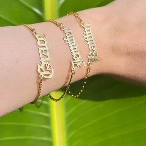 18K Gold NAME Bracelet, Personalized Name Bracelet, Gift For Her, Christmas Gift Bracelet, Gift for Mom, Initial Bracelet image 5