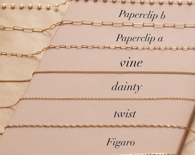 18K Gold Chain Necklace, Vine Chain, Twist Chain, Gift for Her, Figaro Chain, Christmas Gift, Waterproof Chain, Dainty Chain for Kids