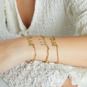 18K Gold Angel Number Bracelet, Lucky Number Bracelet, Gift for Her, Gift for Mom,  Personalized Gift, Christmas Gift