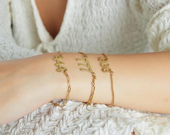 18K Gold Angel Number Bracelet, Lucky Number Bracelet, Gift for Her, Gift for Mom,  Personalized Gift, Christmas Gift