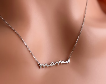 Dainty Mama Necklace Sterling Silver, Gold & Silver Necklace • Mom Necklace • Perfect Gift for Mom and Wife