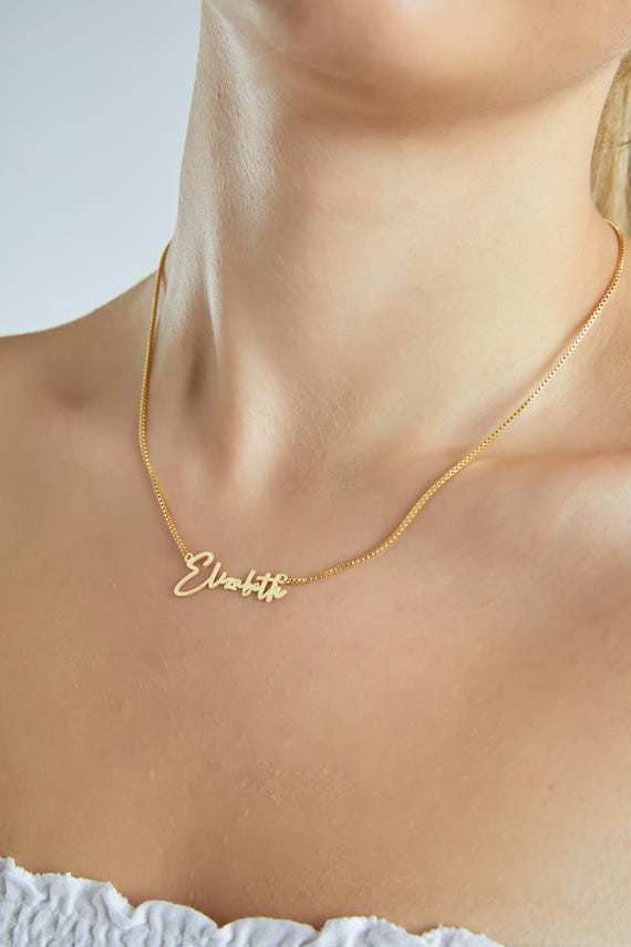 Perfect Gift for Her • Minimalist Name Necklace Silver, Gold