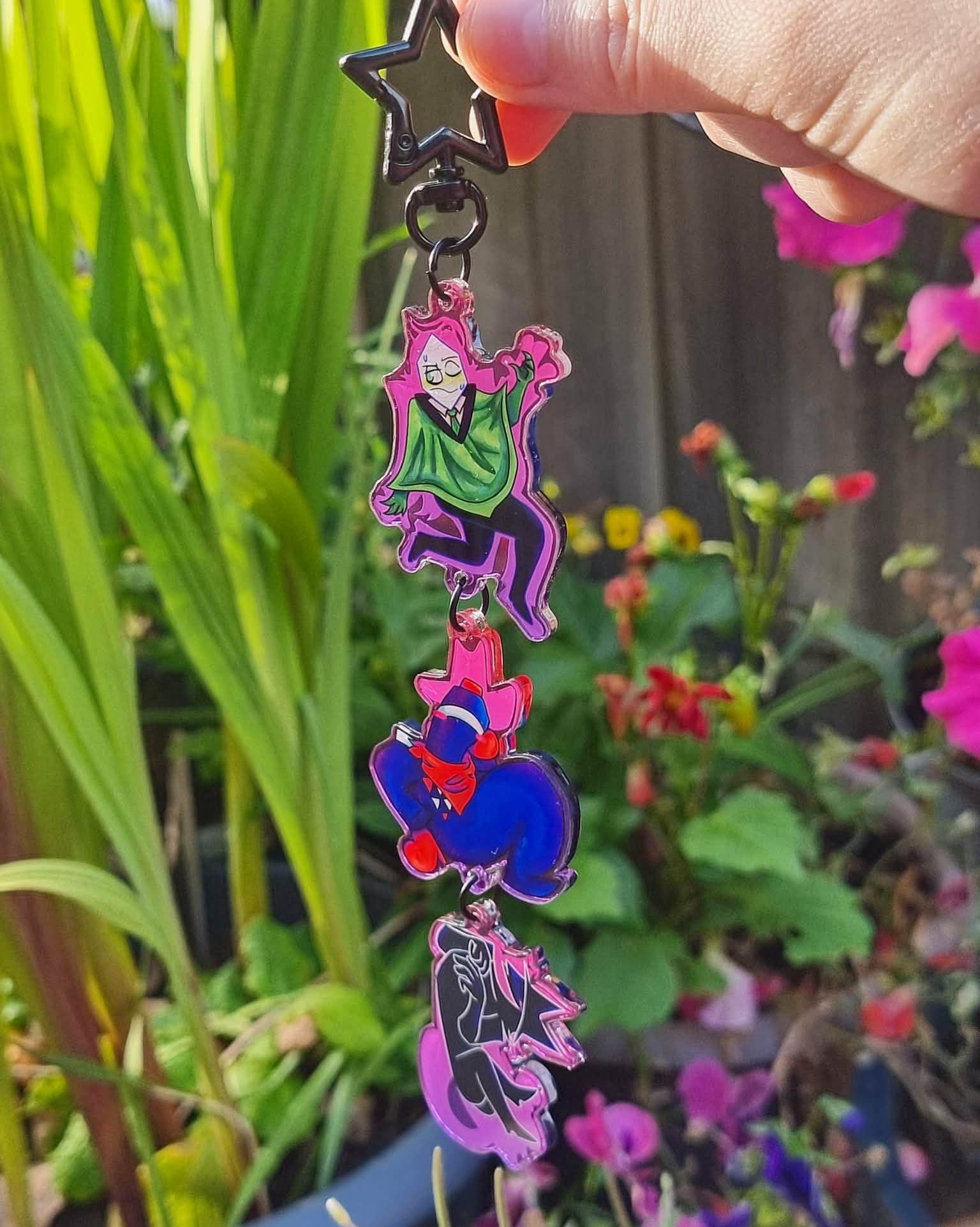 Delta Rune Gift Deltarune Fake Mikes Trio Double-sided Connected Keychain (battat ...