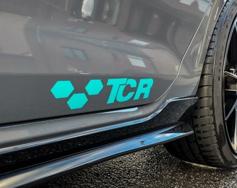 Premium vinyl stickerset TCR logo zijkant VW Golf 7 GTI