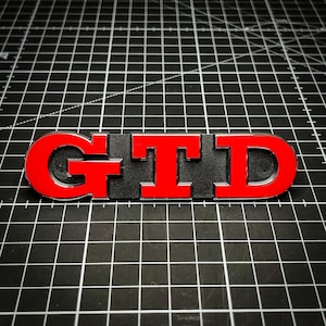 2x Premium Vinyl Overlay GTD Emblem Sticker Golf 7 GTD